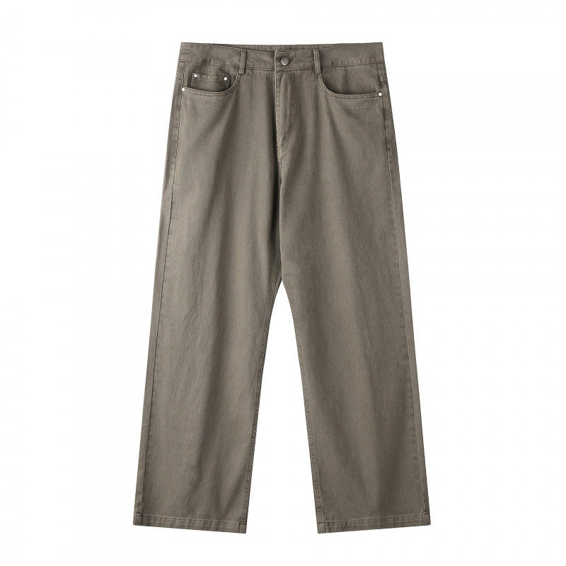 Herren Weite gerade geschnittene Denim-Jeans mit hoher Leibhöhe und Five-Pocket-Design Shop Nory