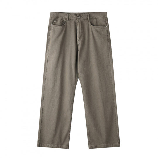 Herren Weite gerade geschnittene Denim-Jeans mit hoher Leibhöhe und Five-Pocket-Design Shop Nory