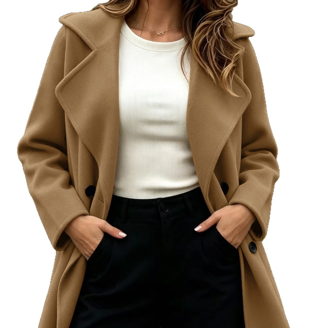 Damen Doppelreihiger Wollmantel mit Oversize-Revers Shop Nory
