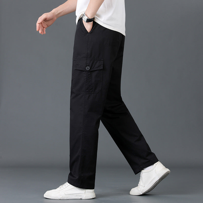 Herren Leichte Baumwoll‑Utility‑Cargohose mit elastischem Bund und geradem Bein Shop Nory