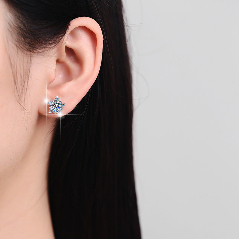 Damen Ohrstecker im Sternen-Design mit funkelnden Kristallen Shop Nory