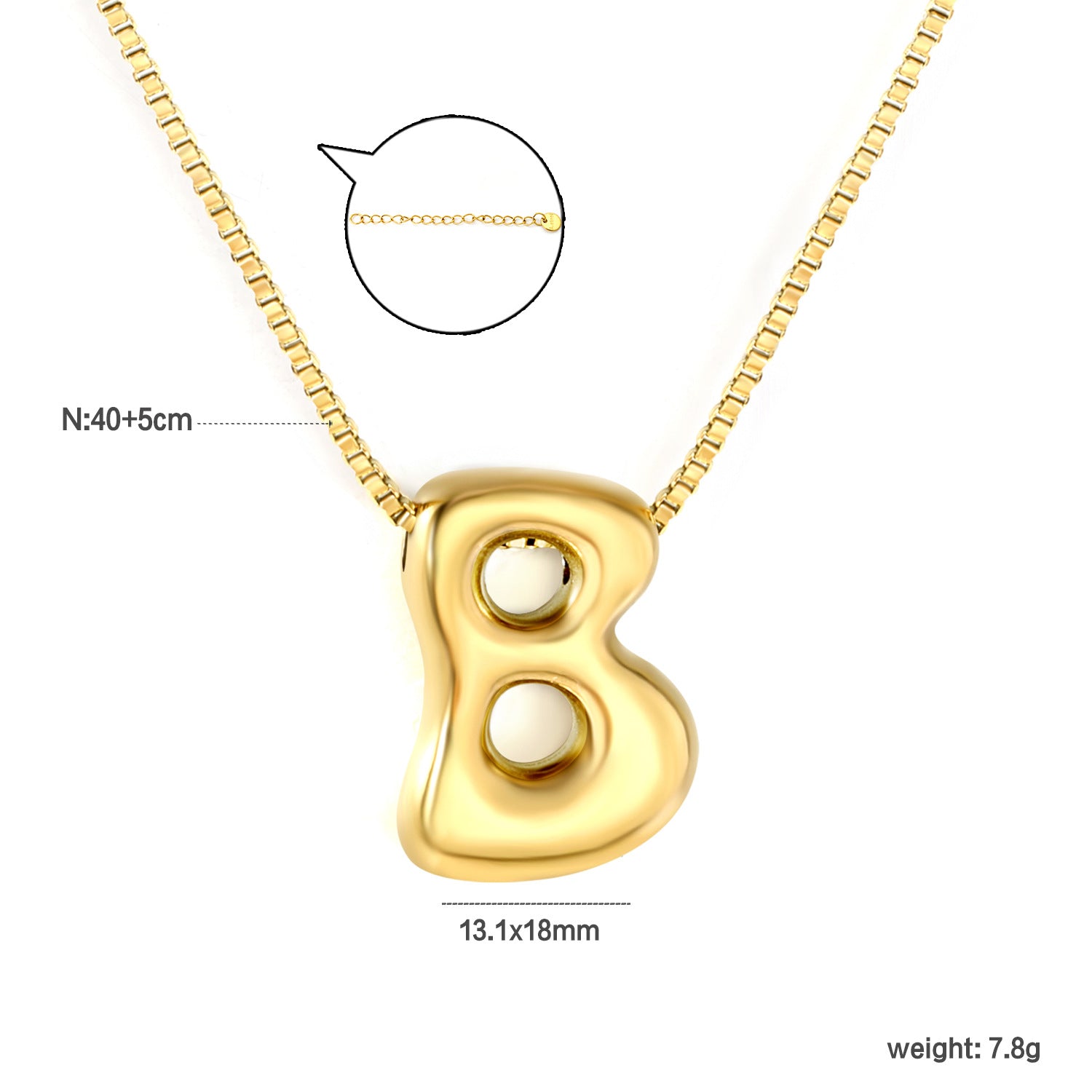 Damen Halskette mit modernem Buchstabenanhänger aus hochwertigem Edelstahl Shop Nory