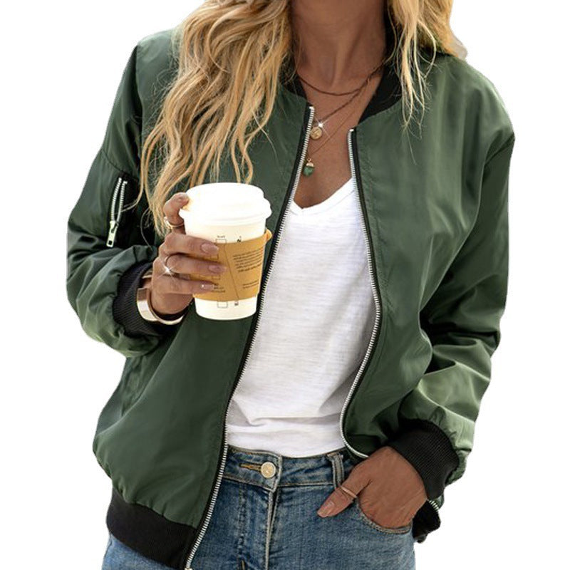 Damen trendige Bomberjacke mit praktischen Seitentaschen