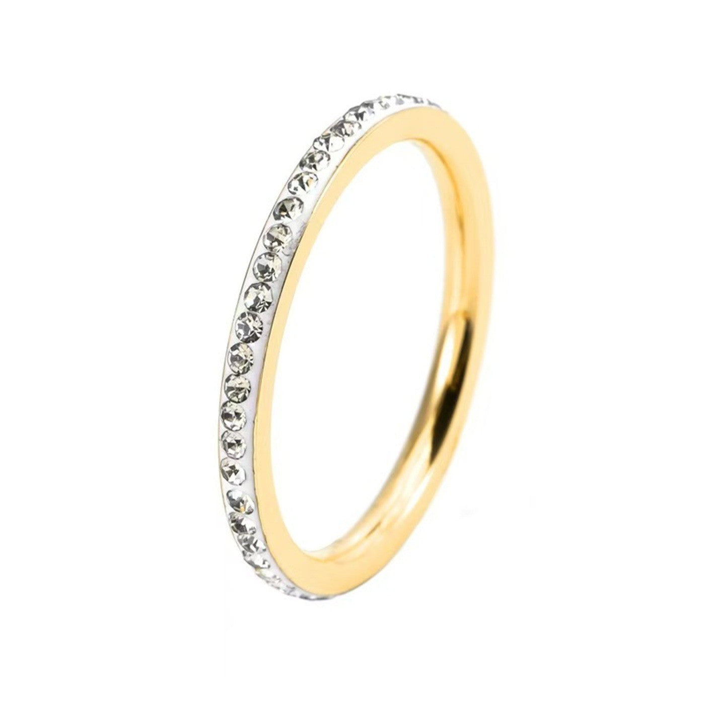 Damen Ring mit funkelndem Zirkonia-Besatz und elegantem Goldfinish Shop Nory
