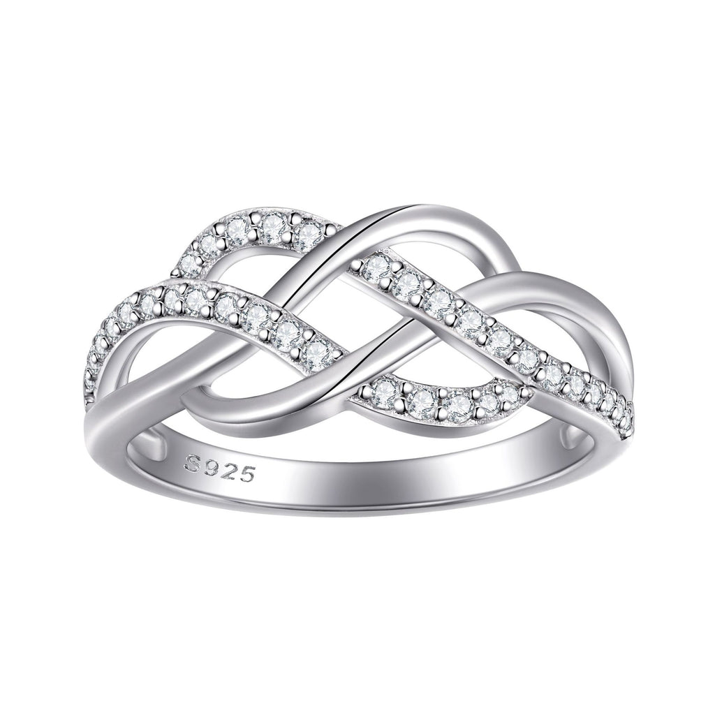 Damenring mit elegantem Unendlichkeit-Design und funkelndem Zirkonia-Besatz Shop Nory