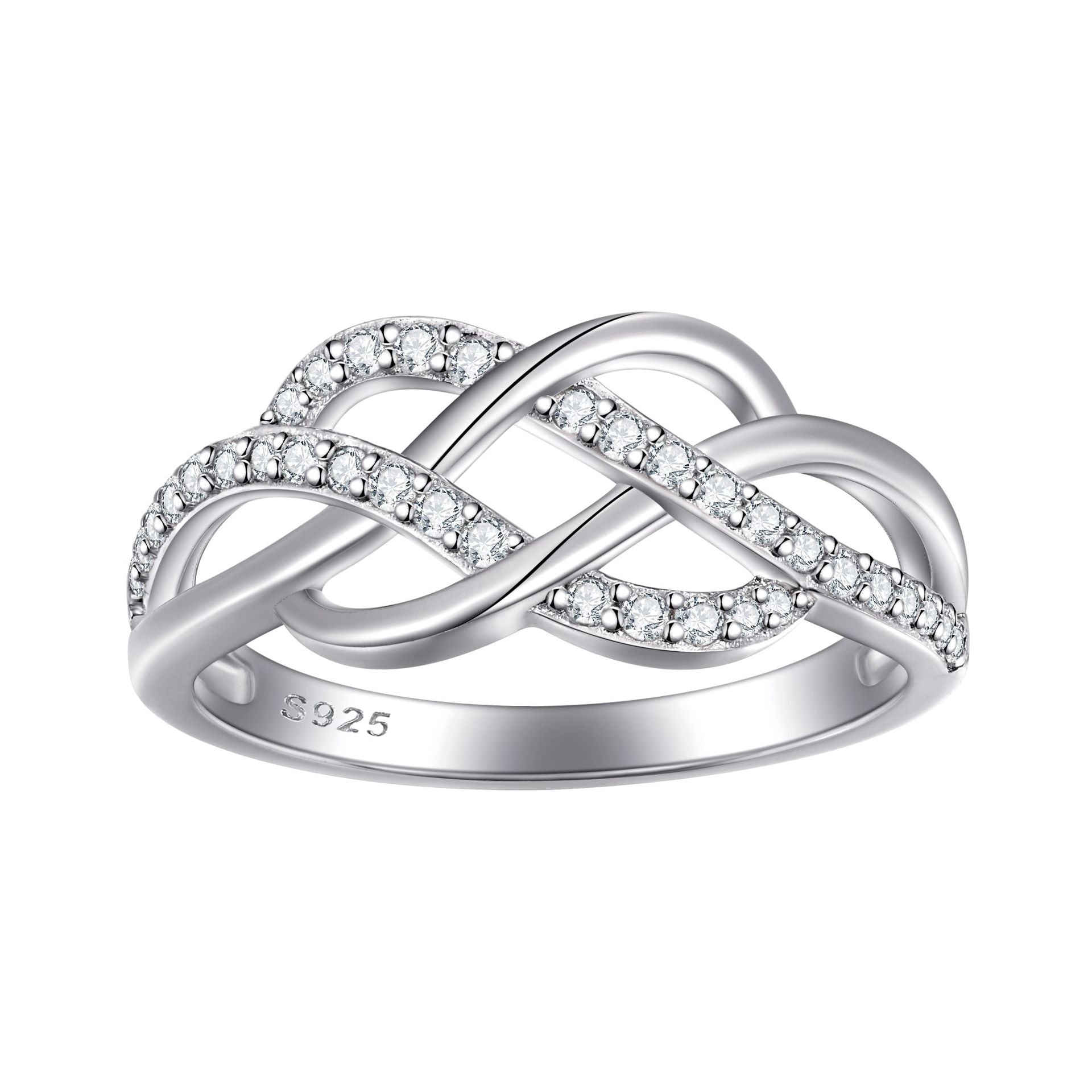 Damenring mit elegantem Unendlichkeit-Design und funkelndem Zirkonia-Besatz Shop Nory