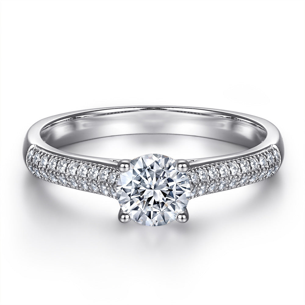 Damen Eleganter Verlobungsring mit funkelndem Solitär und filigranen Zirkonia Shop Nory