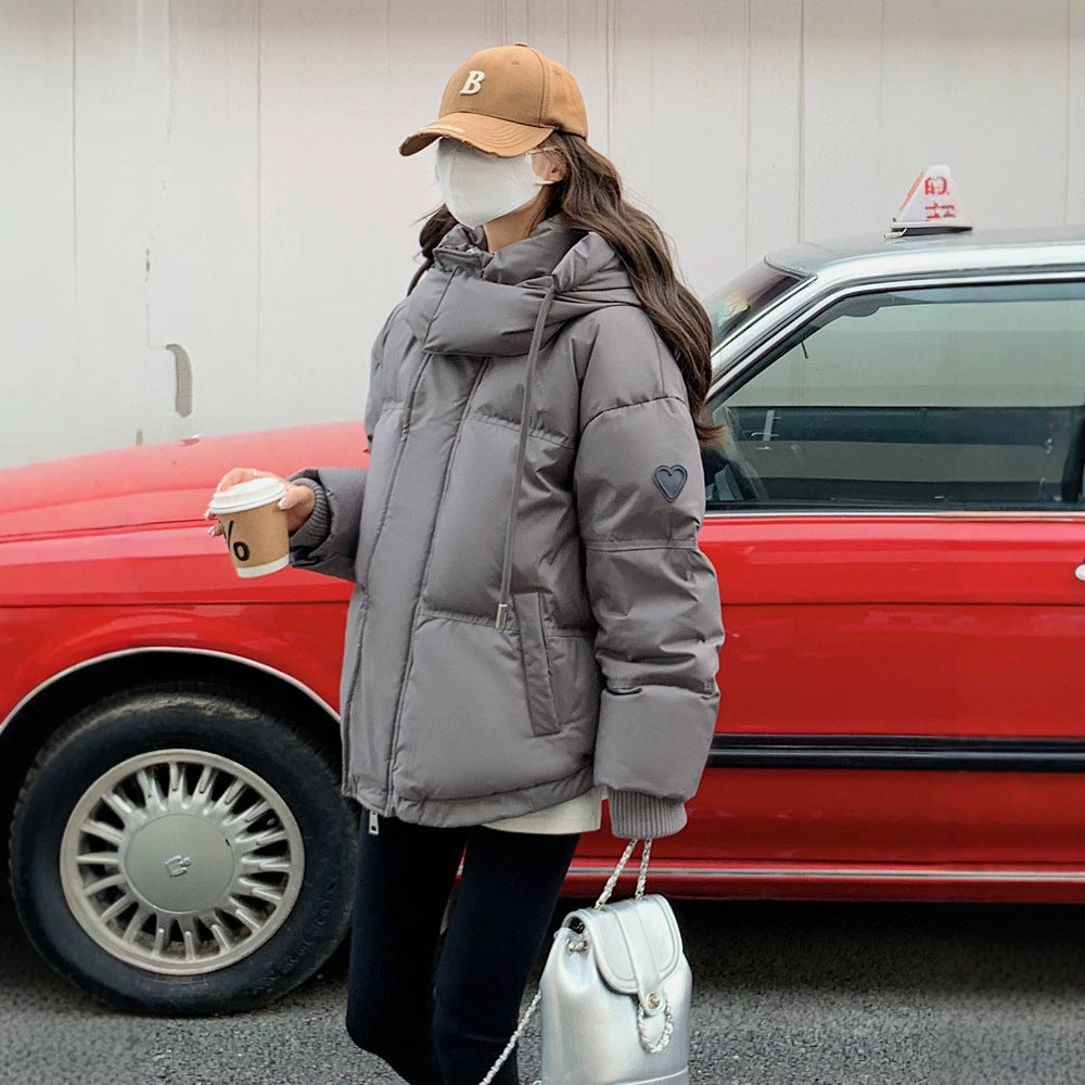 Damen nan oversized gesteppte Kurzjacke mit Kapuze, winddichter Fütterung und übergroßem Kragen Shop Nory