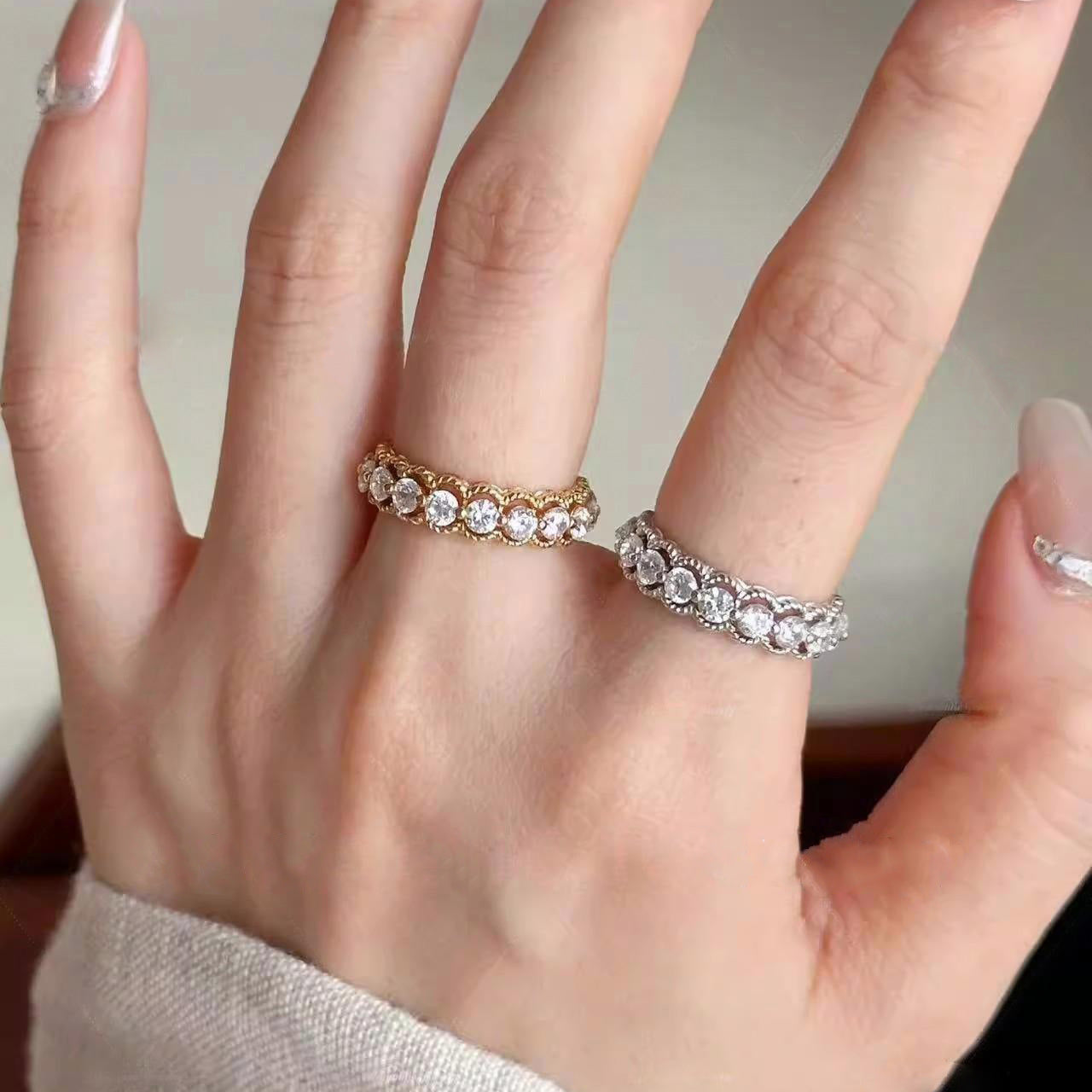 Damen Glitzernder Zirkonring Shop Nory