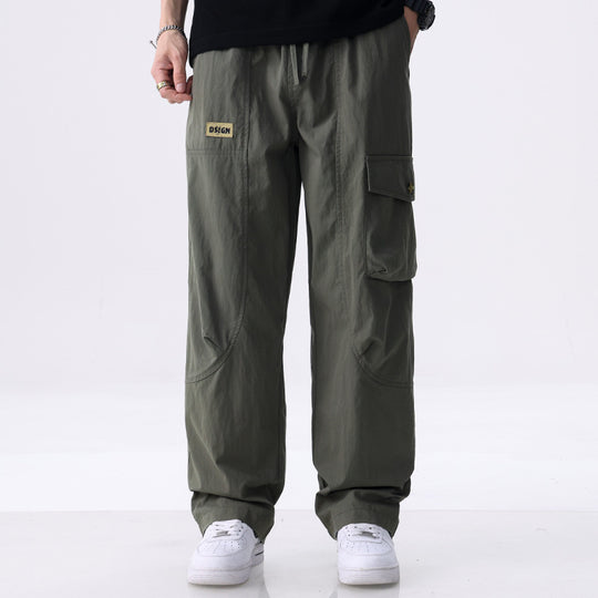 Herren Weite Utility-Cargohose aus Baumwollmix mit Kordelzugbund und aufgesetzten Klappentaschen Shop Nory