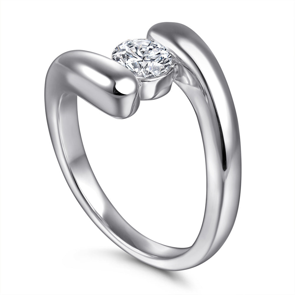 Damenring mit elegantem geschwungenem Design und strahlendem Zirkonia Shop Nory