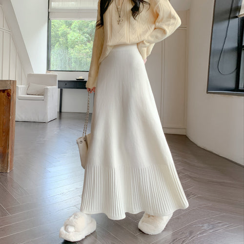 Damen Eleganter plissierter Maxirock Shop Nory