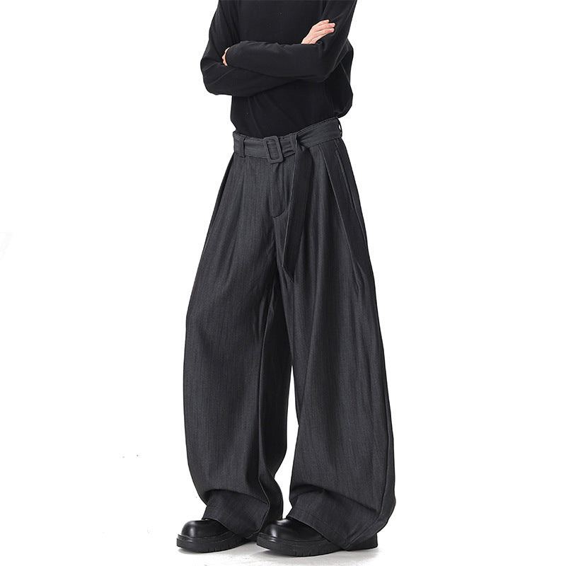 Damen Weite Paperbag-Hose mit hohem Bund, Falten und Taillengürtel Shop Nory