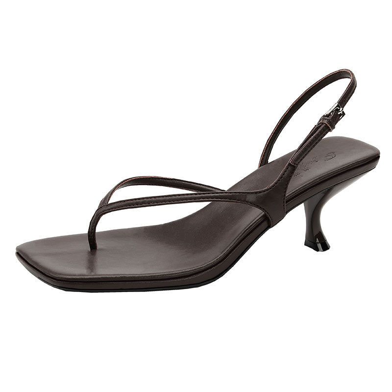 Damen elegante Schlappen mit schickem Riemendesign und komfortablem Absatz