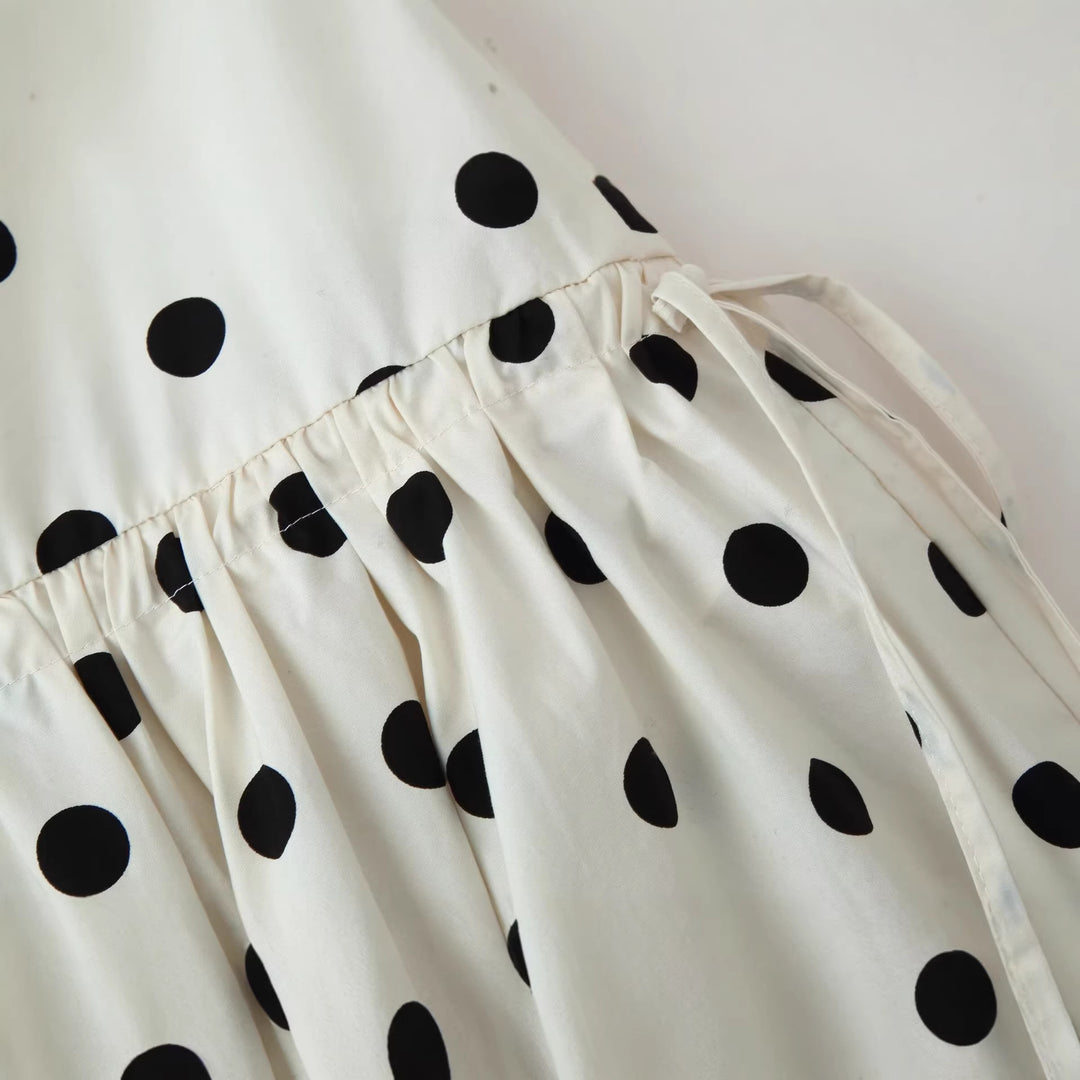 Damen Stufenrock aus leichter Viskose mit Tupfenprint und asymmetrischem Zipfelsaum Shop Nory