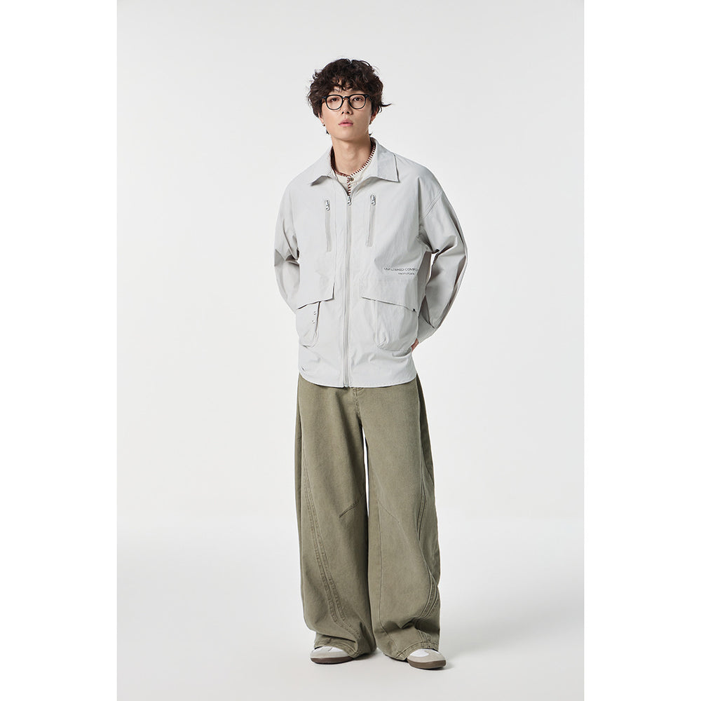 Unisex Technisches Overshirt-Jacke im Boxy-Cut mit Frontreißverschluss und Multifunktions-Taschen Shop Nory