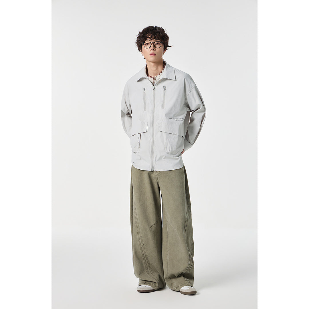 Unisex Technisches Overshirt-Jacke im Boxy-Cut mit Frontreißverschluss und Multifunktions-Taschen Shop Nory