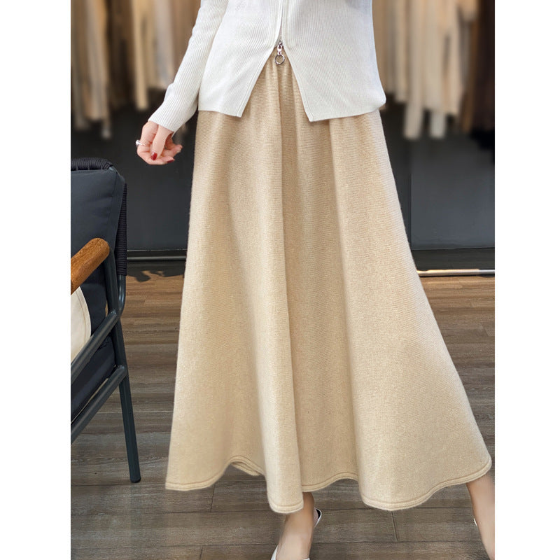 Damen Midirock aus gestricktem Wollmix mit ausgestellter A‑Linie Shop Nory
