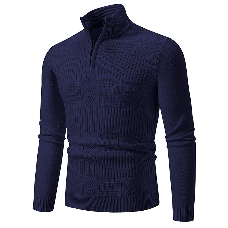 Herren Strukturierter Halbzip-Mockneck-Pullover mit Zopfmuster Shop Nory