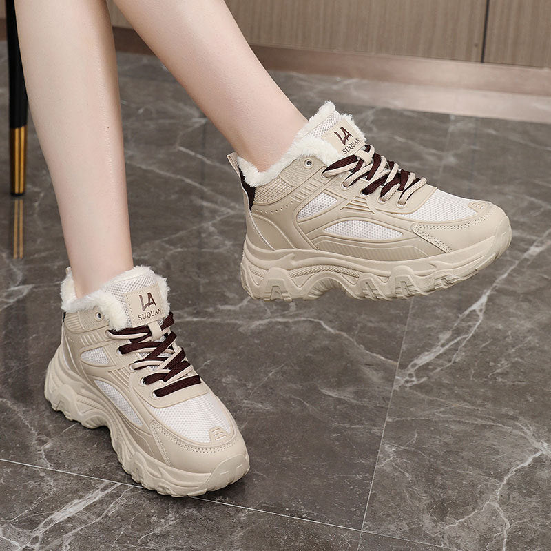 Damen High-Top Sneaker mit isolierendem Innenfutter und rutschfester Sohle Shopnory