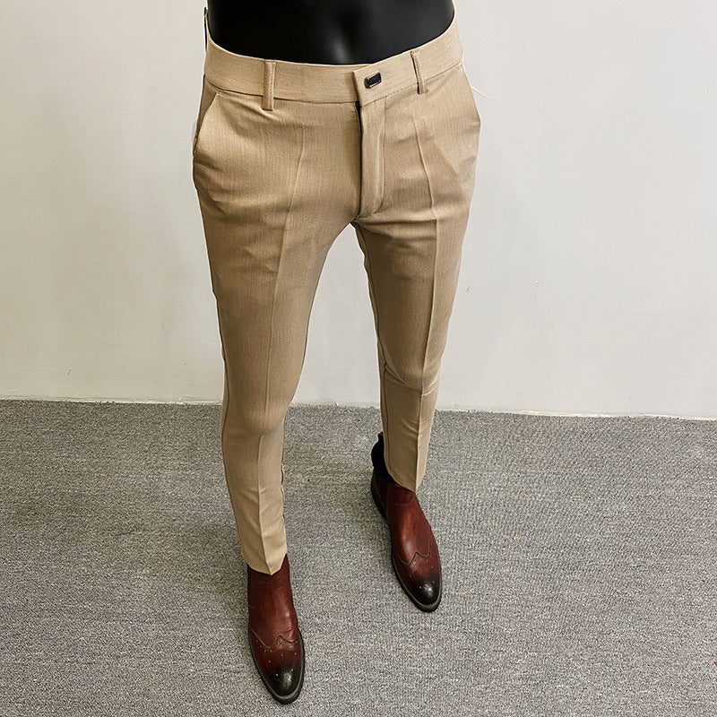 Herren taillierte Chino-Anzughose mit Bügelfalte, Stretchkomfort und verdecktem Hakenverschluss Shop Nory