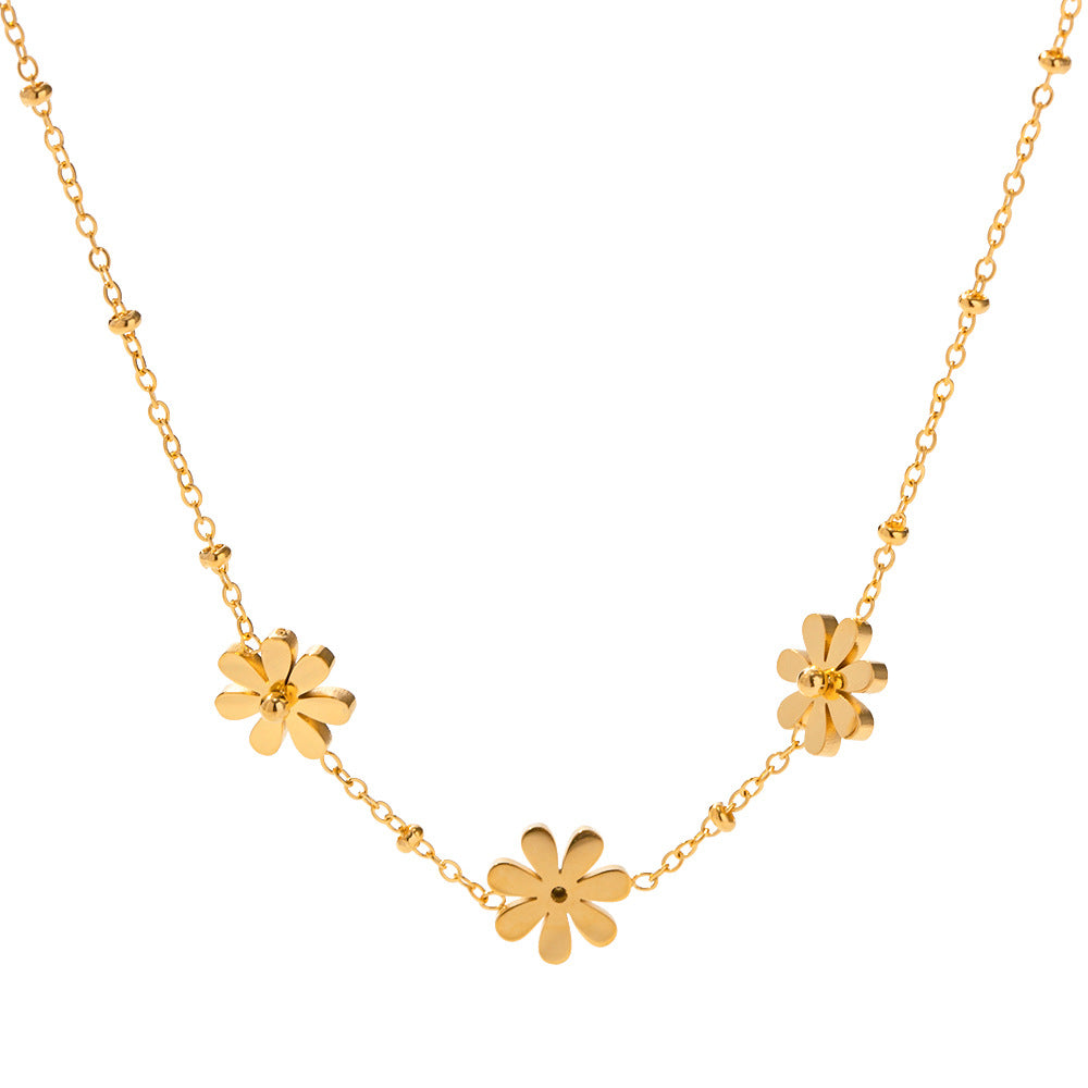 Damen Halskette mit floralen Anhängern und eleganter Gliederstruktur Shop Nory