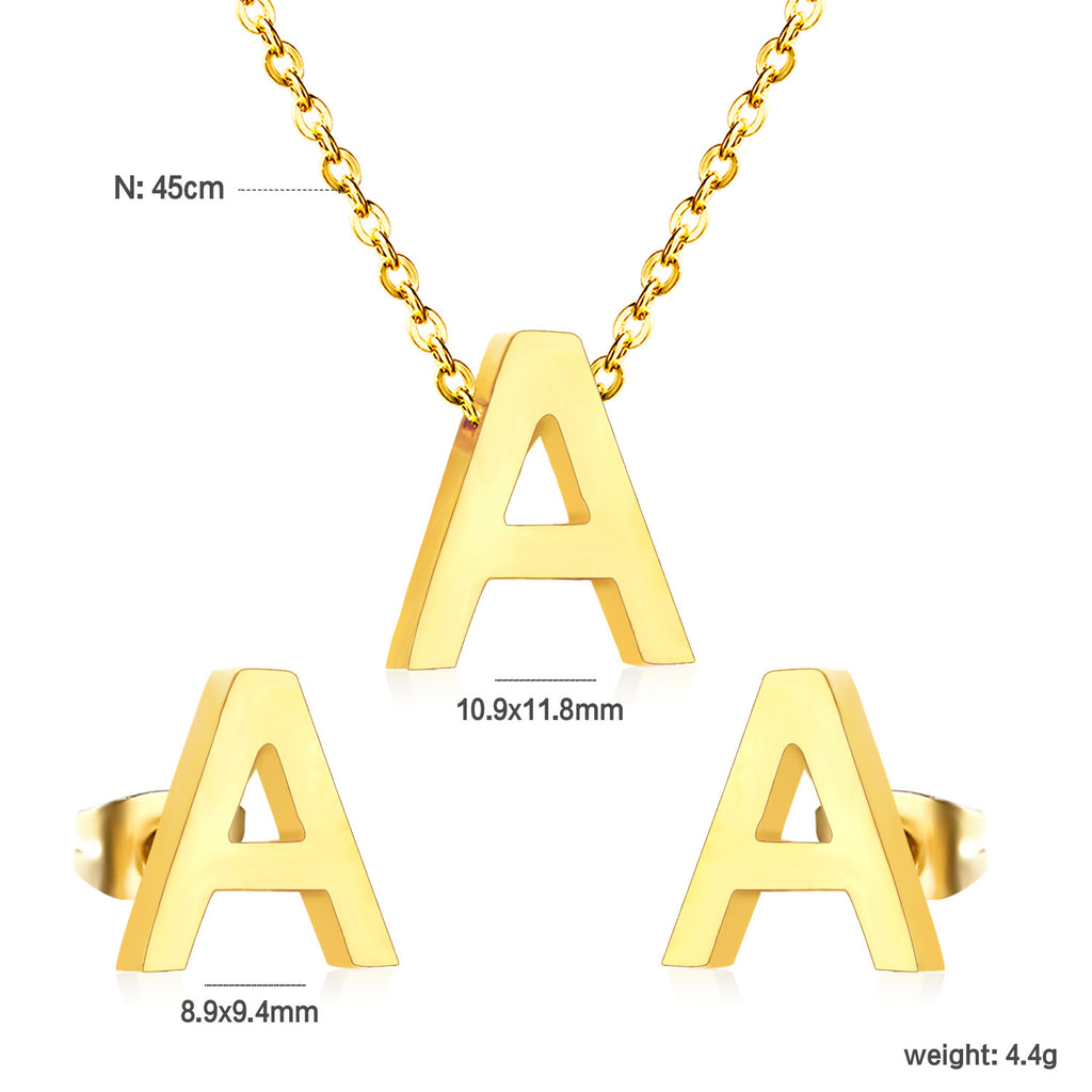 Damen Schmuckset mit K-Anhänger und passenden Ohrsteckern Shop Nory