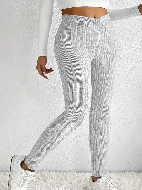 Damen Hochtaillierte Rippstrick-Leggings mit figurformender Passform Shop Nory