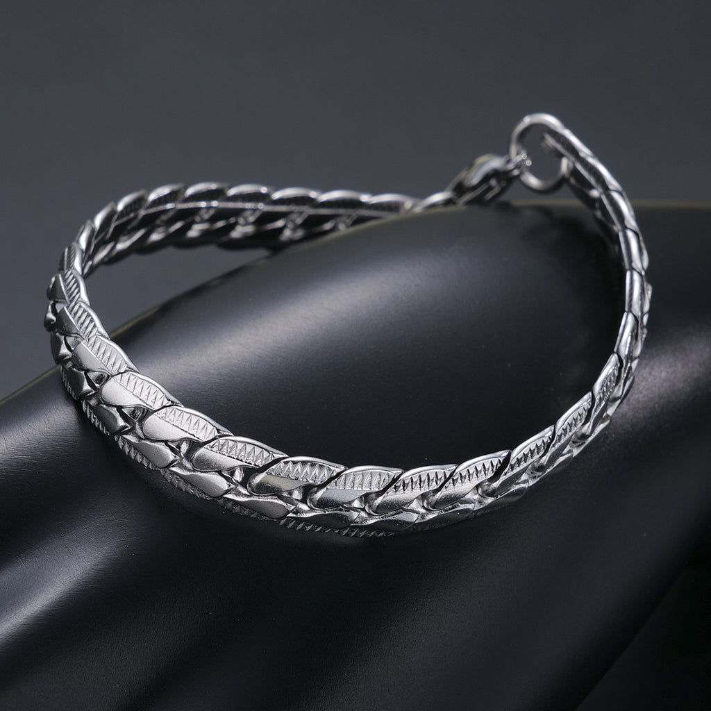 Herren geflochtenes Armband aus Edelstahl Shop Nory