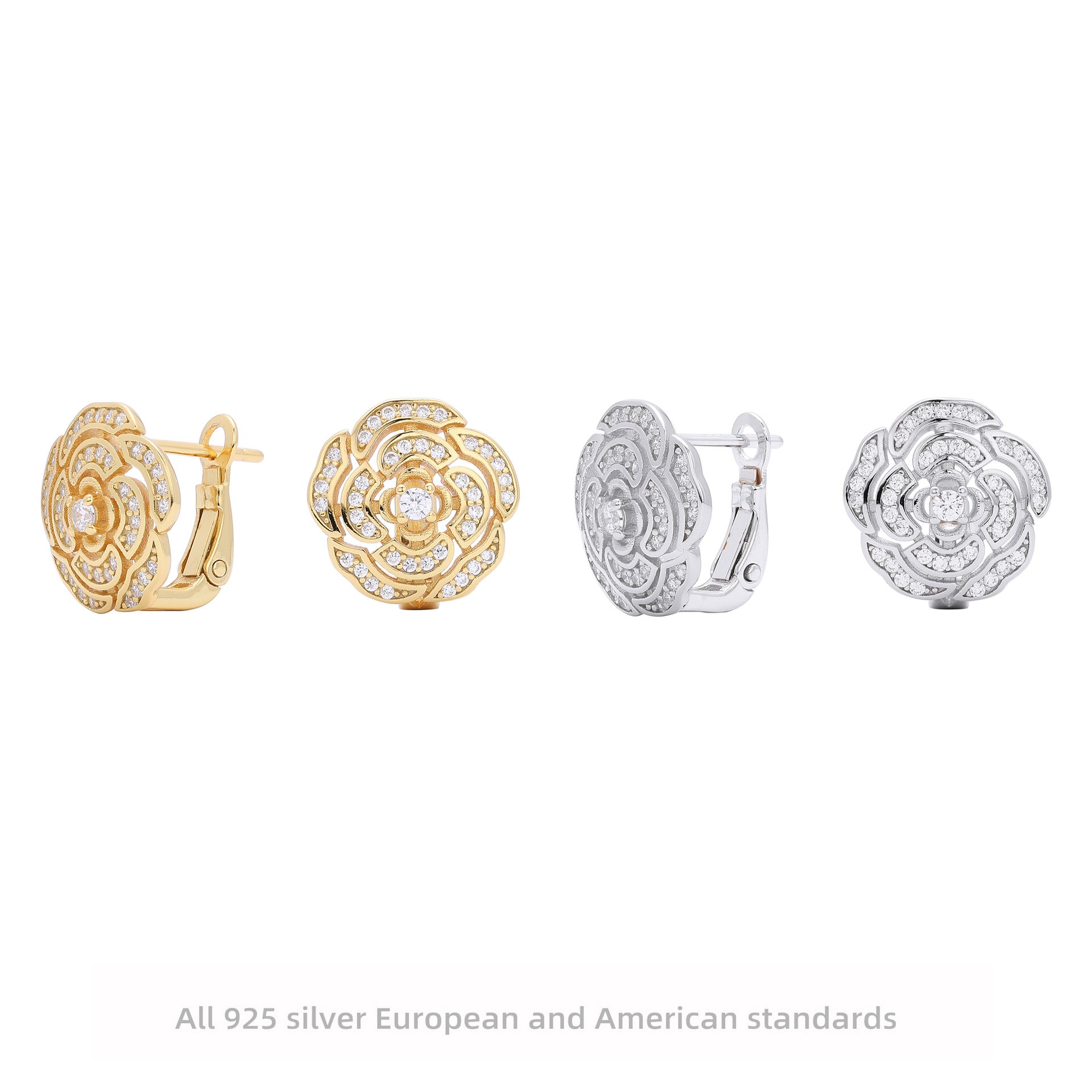 Damen Ohrhänger im floralen Design aus 925 Sterling Silber Shop Nory