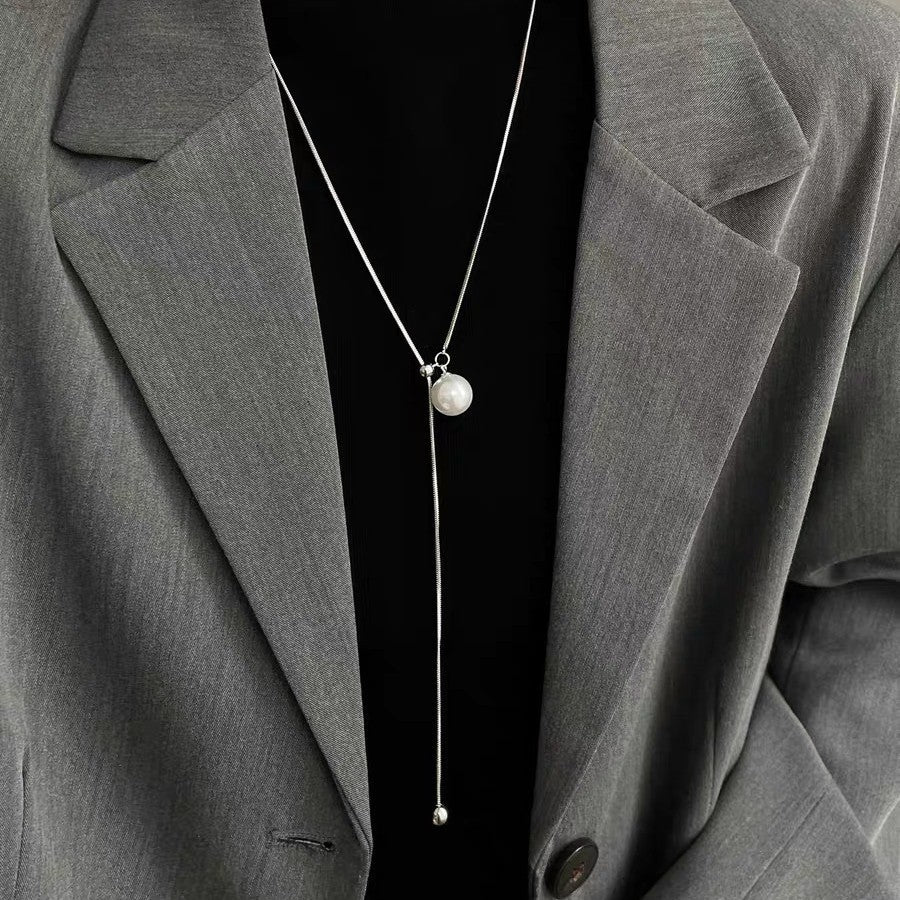Verstellbare Perlen-Lariat-Halskette für Damen Shop Nory