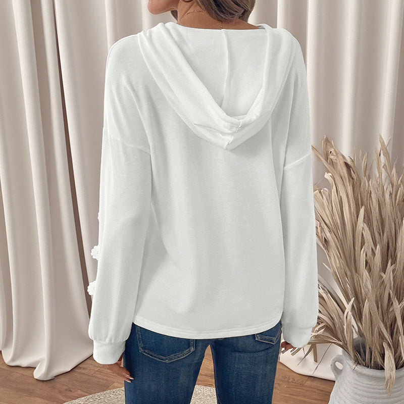 Damen Kapuzenhenley mit Spitzen-Einsätzen und lässiger Tunika-Silhouette Shop Nory