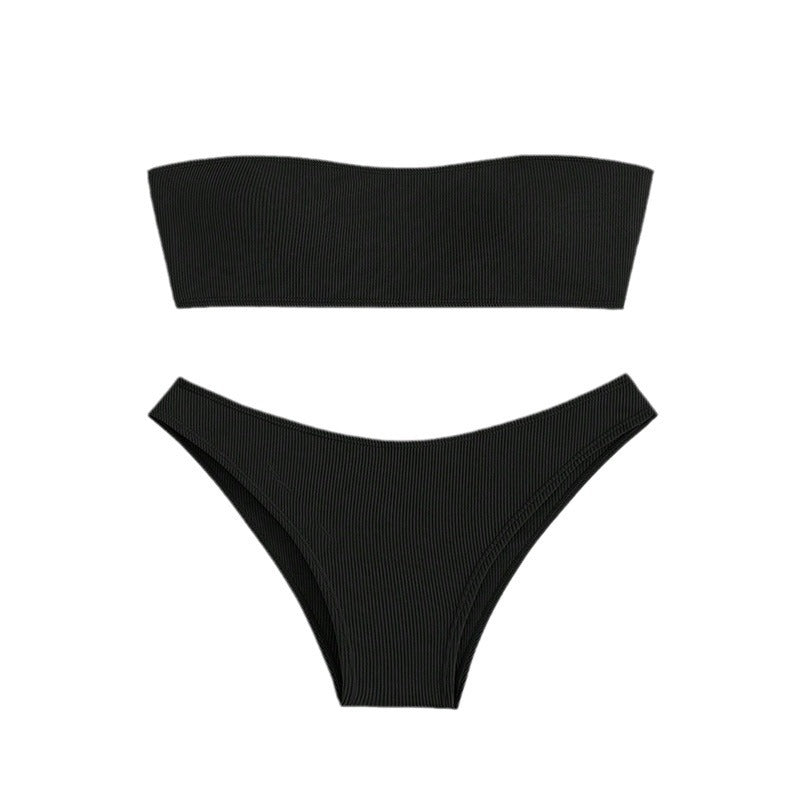 Damen Bandeau-Bikini Set mit raffiniertem Rippendesign Shopnory