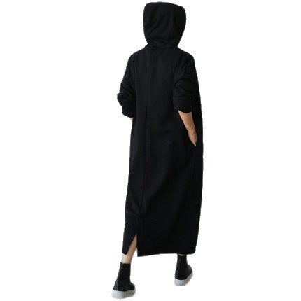 Damen Maxikleid‑Hoodie aus schwerem Sweat mit kastiger Oversize‑Silhouette Shop Nory
