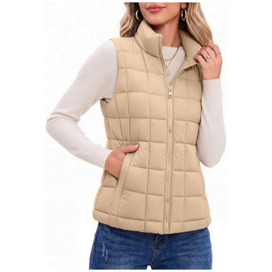 Damen Steppweste mit hohem Stehkragen und Reißverschluss Shop Nory