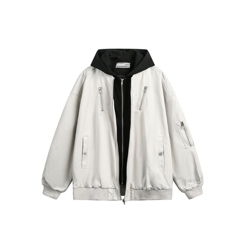 Unisex Boxy Bomberjacke mit integriertem Kapuzenlayer und multifunktionalen Taschen Shop Nory