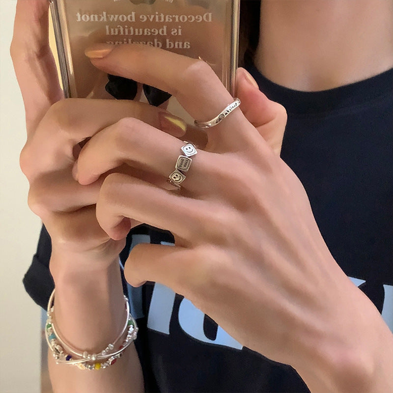 Damen verspielter Ring mit bunten Emoji-Motiven Shop Nory