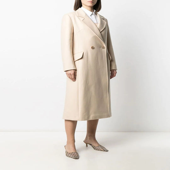 Damen Midilanger Tailoring-Mantel aus Wollmix mit schmalem Revers und kaschierendem Fall Shop Nory