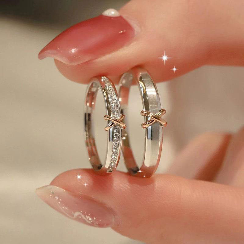 Damenring mit elegantem Kreuzdesign und Zirkonia-Akzenten Shop Nory