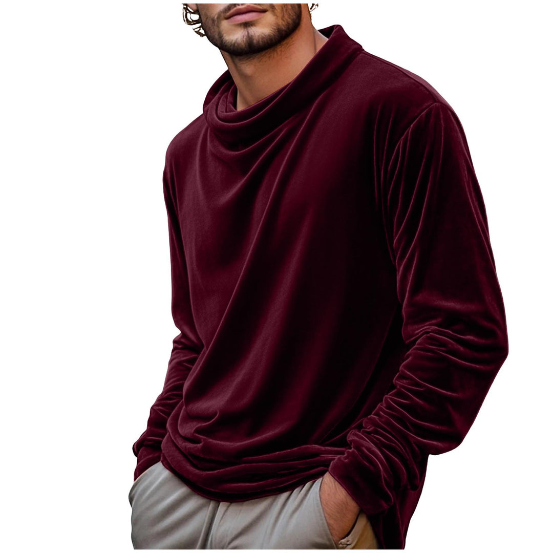 Herren Samt-Langarmshirt mit Schalkragen Shop Nory