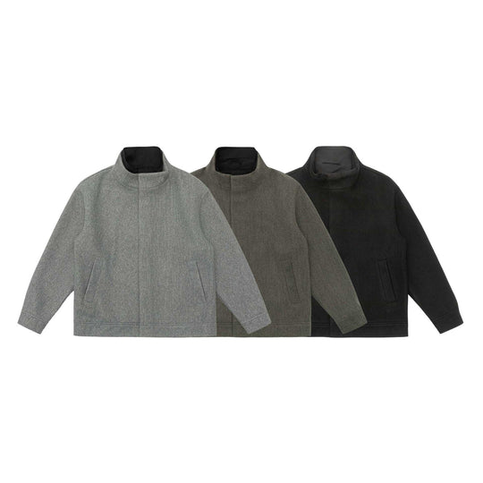 Herren Kurzjacke aus Wollmix im Boxy‑Cut mit hoch geschlossenem Funnelkragen Shop Nory