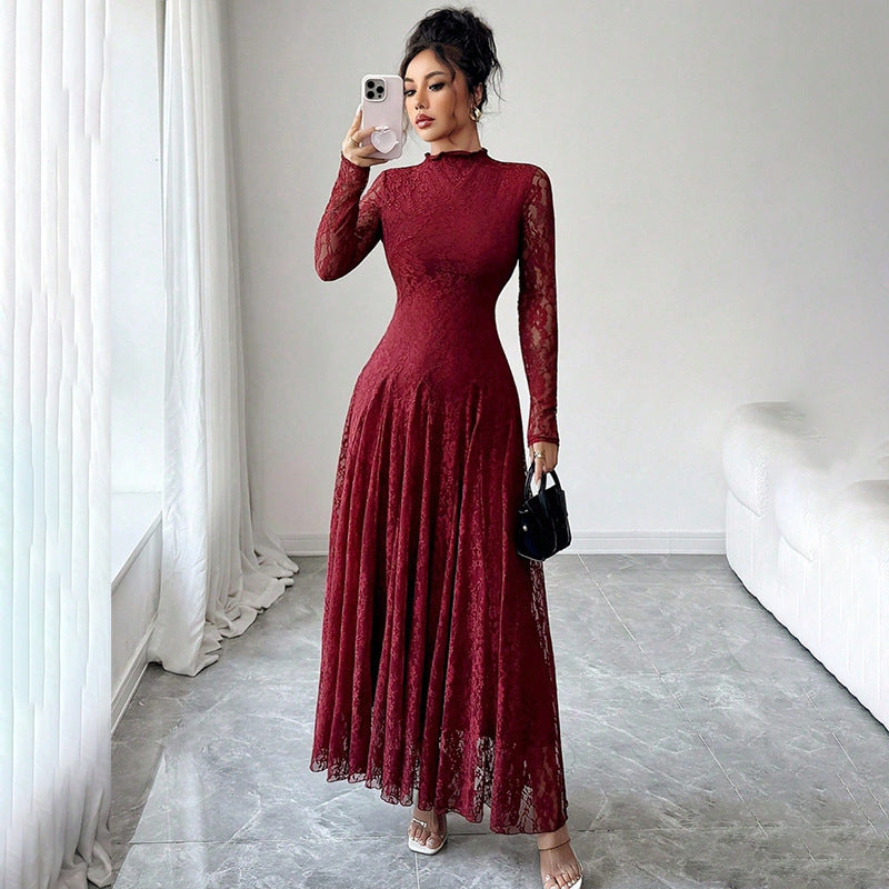 Damen Elegantes Hochzeitskleid mit Spitzenärmeln Shop Nory