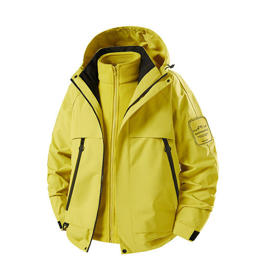 Herren multifunktionale Wasserfeste Softshell-Regenjacke mit abnehmbarer Fleece-Innenjacke Shop Nory