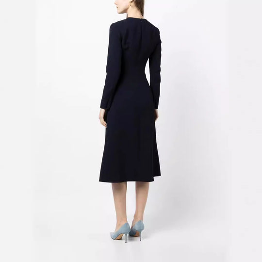 Damen Midikleid mit taillierter Drapierung und A-Linien Rock Shop Nory