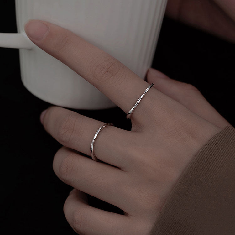 Damen Minimalistischer Silberring mit eleganter geschwungener Form Shop Nory