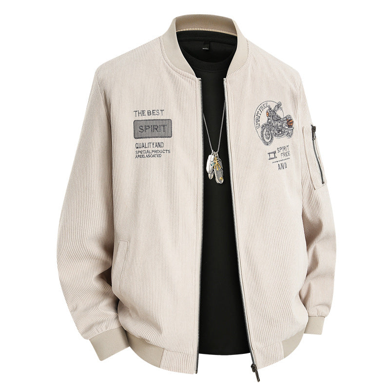 Herren Modische Bomberjacke mit stylischem Motorrad-Design Shop Nory