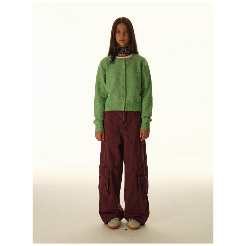 Damen Baggy-Cargo-Hose mit hoher Leibhöhe, großen Klappentaschen und verstärkten Nahtpaneelen Shop Nory