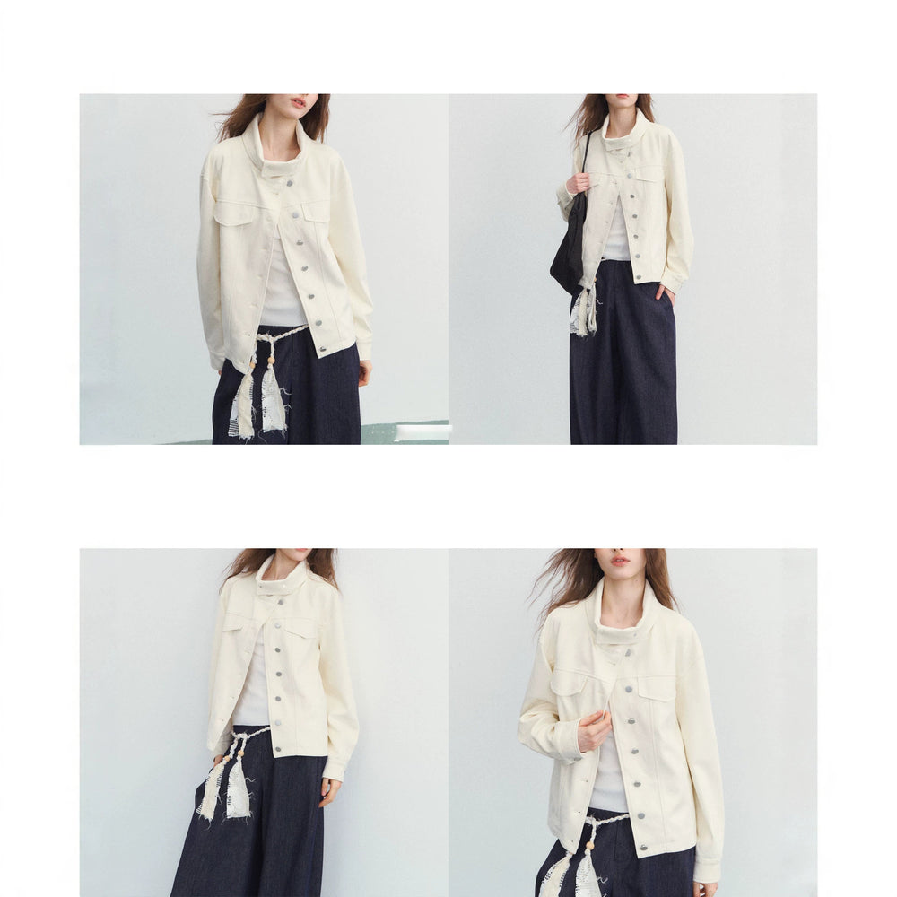 Damen Modische Übergangsjacke mit hochgeschlossenem Kragen Shop Nory