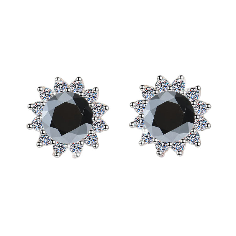 Damen Ohrringe mit strahlenden Zirkonia in floraler Form Shop Nory