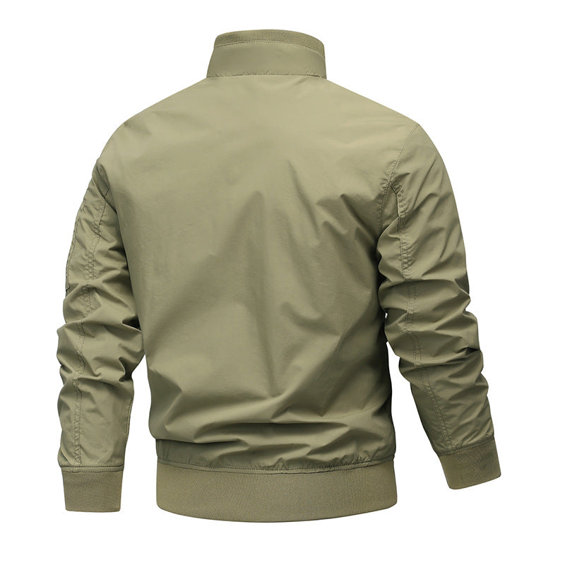 Herren Leichte Utility-Bomberjacke mit Ärmeltasche und Netzfutter Shop Nory